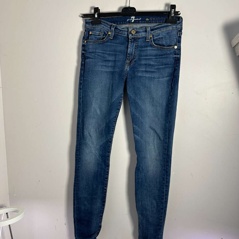 Like New Womens Juniors 7 For All Mankind Denim Jeans The Skinny 29